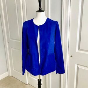 NWT Nicky Minaj Bright Blue Snakeskin Open Back Blazer Jacket Size Large
